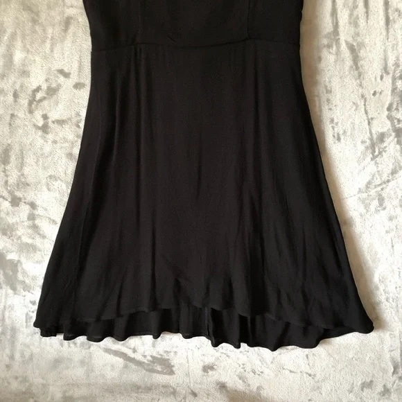 Adam Levine Mini Black Dress Size L Flowy A-Line Flare Whimsigoth Feminine - Picture 4 of 14
